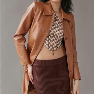 Urban outfitters faux brown leather Tessa trench coat sold out online! Worn once